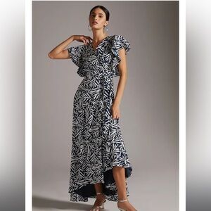 NWT HUTCH Ruffle Printed Wrap Maxi
Dress